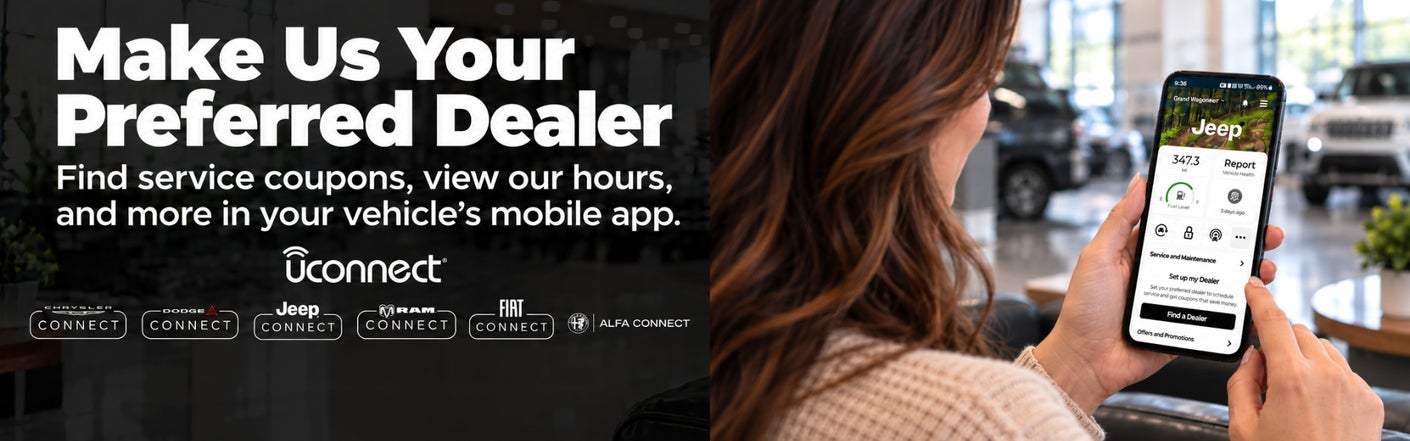 uconnect® make us your preferred dealer | Stuteville of Poteau Chrysler Dodge Jeep Ram in Poteau OK