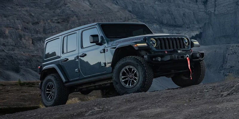 Black Jeep Wrangler trail drive