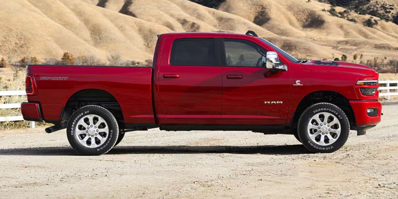 Red RAM 2500 side profile